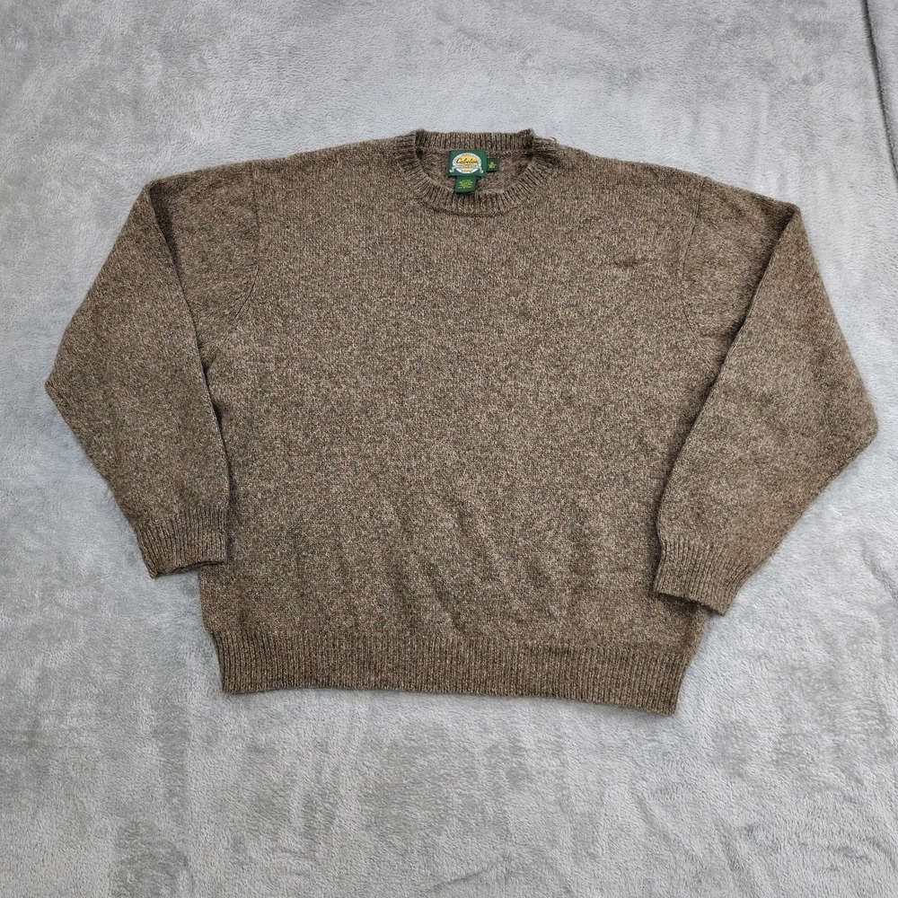 VTG Cabelas Outdoor Gear Wool Blend Mens XL Reg Beige Brown Pullover Sweater